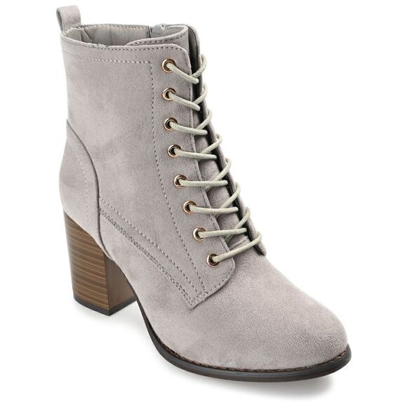 Journee Collection - Size 6 1/2 - Baylor Lace Up Women’s Boot Gray - Picture 11 of 12